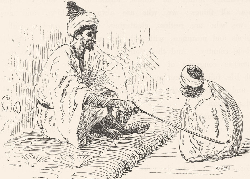 MOROCCO. Moorish schoolmaster 1882 old antique vintage print picture